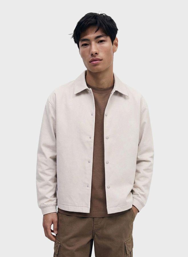 The Indian Garage Co Men Regular Fit Solid Round Neck Full Sleeves Jacket - Image 1